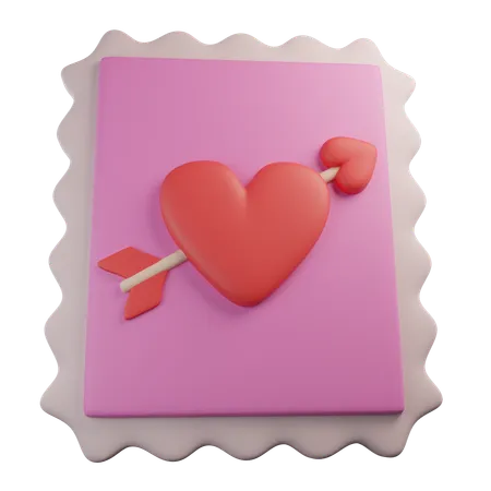 Sello postal de san valentin  3D Icon