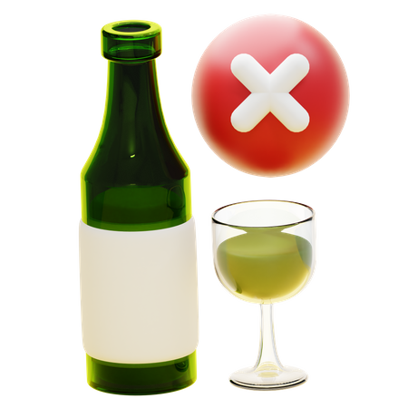 Sem álcool  3D Icon