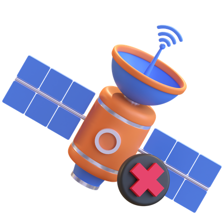 Sem conexão via satélite  3D Icon