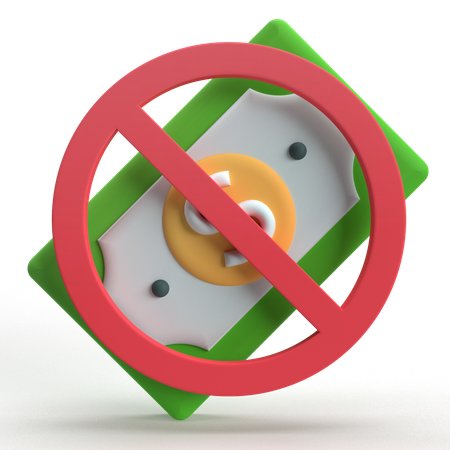 Sem dinheiro  3D Icon