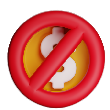 Sem dinheiro  3D Icon