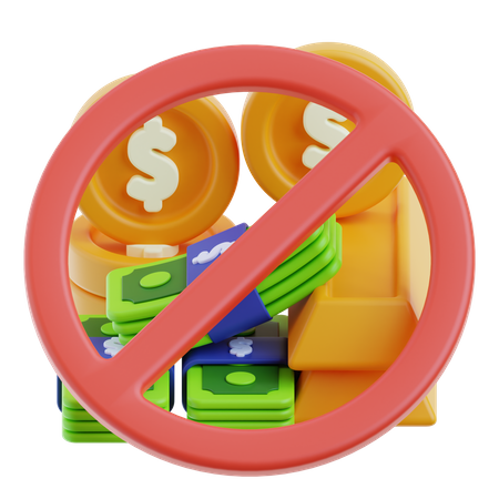 Sem dinheiro  3D Icon