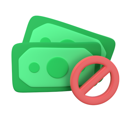 Sem dinheiro  3D Icon