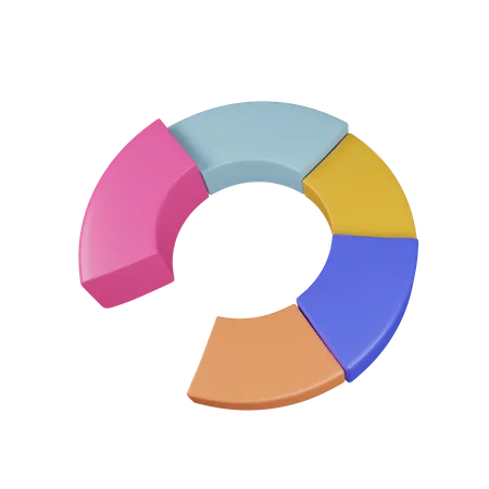Semi Circle Donut Chart 3 D Icon Contains PNG BLEND GLTF And OBJ Files 3D Icon