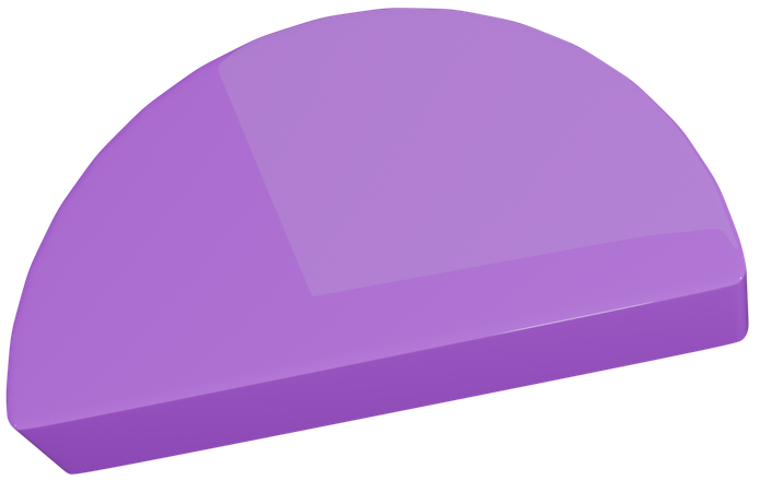 Semi Circle Purple Object  3D Icon