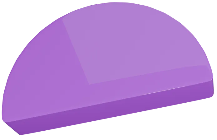 Semi Circle Purple Object  3D Icon