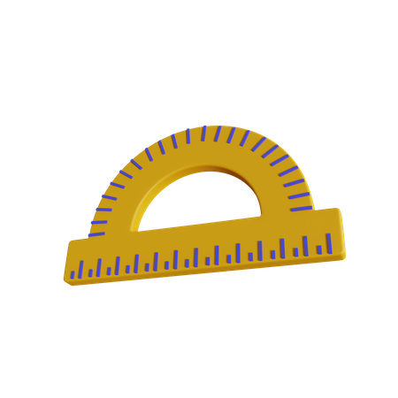 Semicircle Ruler 3D Icon