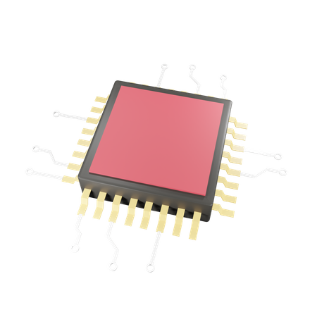 Semiconductor Chip 3D Illustration