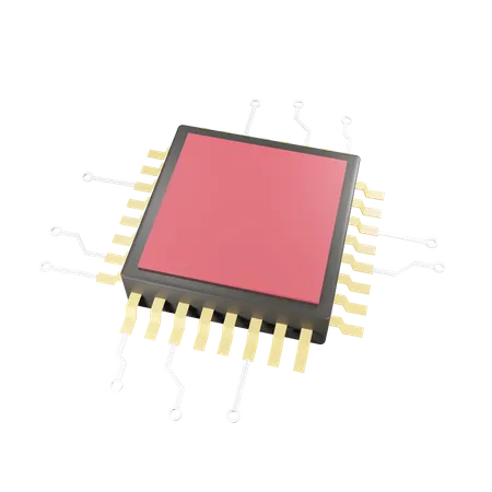 Semiconductor Chip  3D Illustration