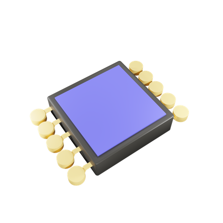 Semiconductor Microchip 3D Illustration