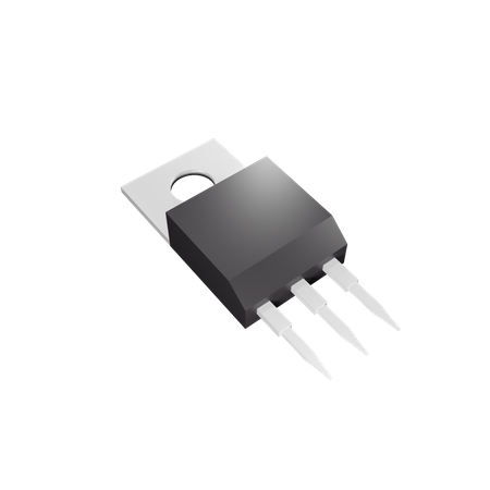 Semiconductor Transistor 3D Illustration