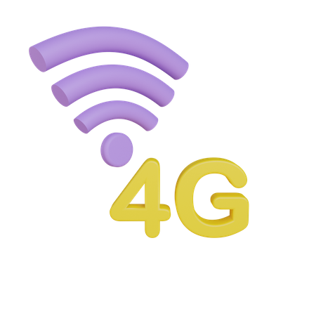 Señal 4G  3D Icon