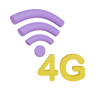 Señal 4G  3D Icon