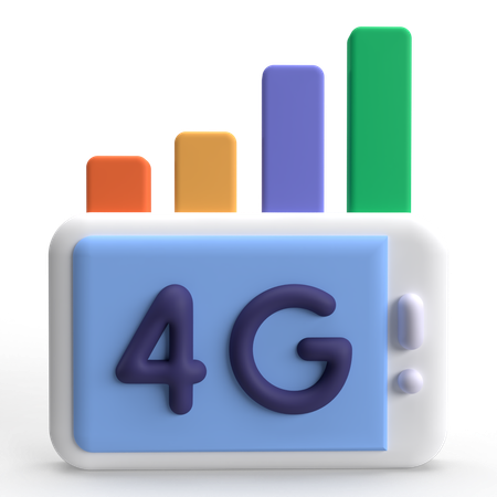 Señal 4g  3D Icon