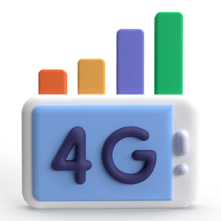 Señal 4g  3D Icon