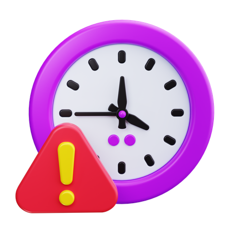 Señal de advertencia con reloj  3D Icon