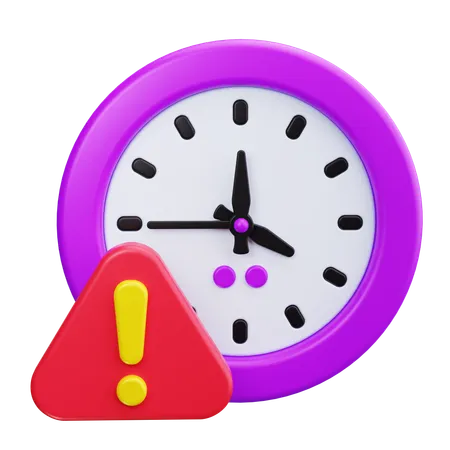 Señal de advertencia con reloj  3D Icon