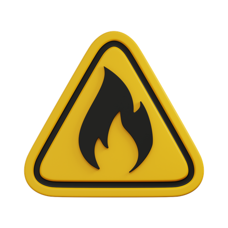 Señal de advertencia de incendio  3D Icon