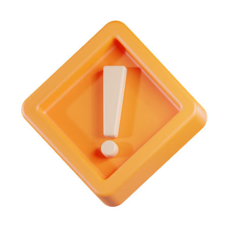 Señal de advertencia de rombo  3D Icon