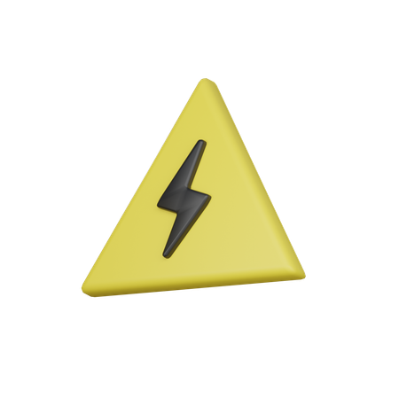 Señal de advertencia eléctrica  3D Icon