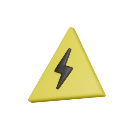 Señal de advertencia eléctrica  3D Icon