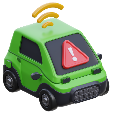 Advertencia de señal de coche eléctrico.  3D Icon