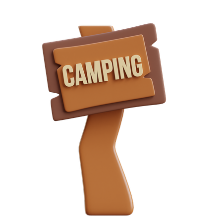 Cartel de camping  3D Icon