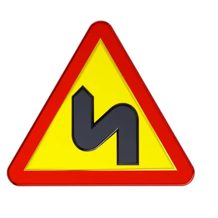 Senal De Advertencia De Trafico 3 D 3D Icon