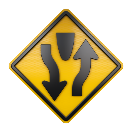 Señal de carretera dividida  3D Icon