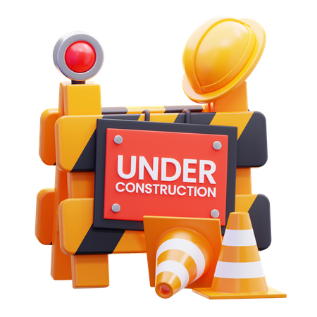 Bajo signo de construcción  3D Icon