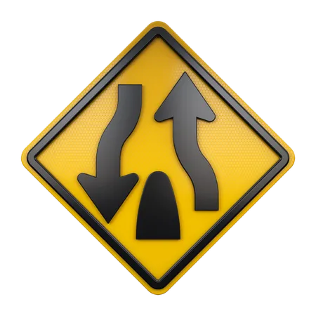 Señal de extremos de carretera dividida  3D Icon