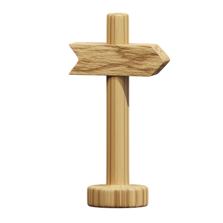 Señal de flecha de madera dirección derecha  3D Icon