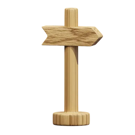 Señal de flecha de madera dirección derecha  3D Icon