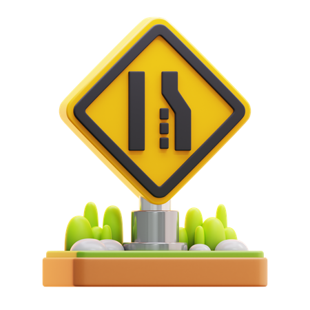 Señal de incorporación de carril  3D Icon