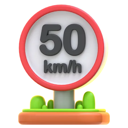 Senal de limite de velocidad  3D Icon