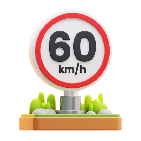 Senal de limite de velocidad  3D Icon