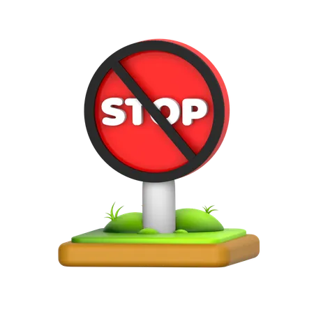 Sin señal de stop  3D Icon