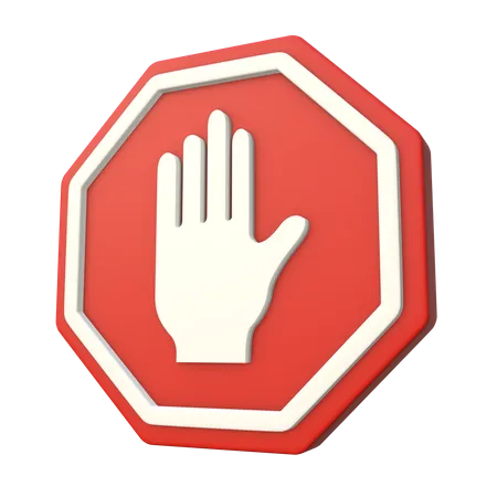 Señal de stop de mano  3D Icon