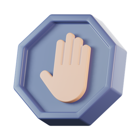 Señal de stop piel clara  3D Icon