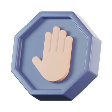 Señal de stop piel clara  3D Icon