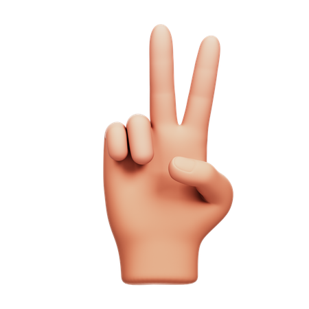 Signo de paz con la mano  3D Icon