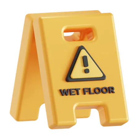 Señal de piso mojado  3D Icon