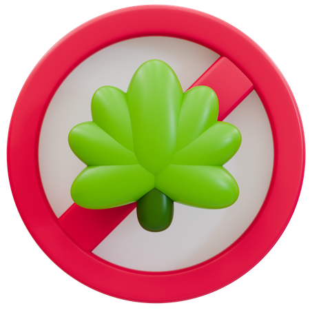 Señal de prohibición de drogas  3D Icon