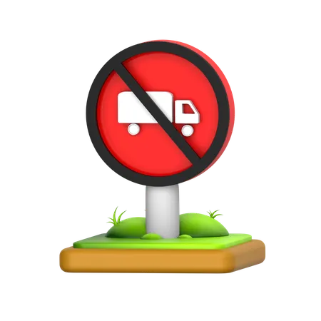 No hay señales de camiones  3D Icon