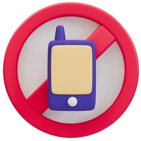 Señal de prohibido el uso de teléfonos móviles  3D Icon