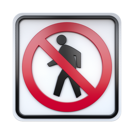 No hay señales de peatones  3D Icon