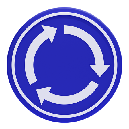Señal de rotonda más adelante  3D Icon