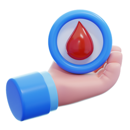 Señal de sangre en la mano  3D Icon