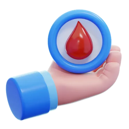 Señal de sangre en la mano  3D Icon