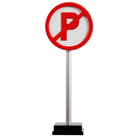 Señal de tráfico de prohibido estacionar  3D Icon